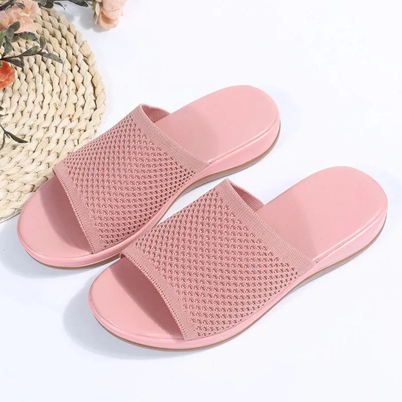 OCW Sandals For Women Low Heels Elegant Breathable Soft Soles Slippers