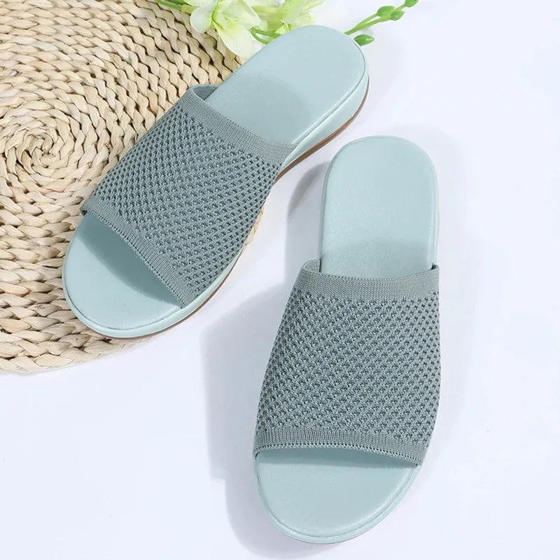 OCW Sandals For Women Low Heels Elegant Breathable Soft Soles Slippers