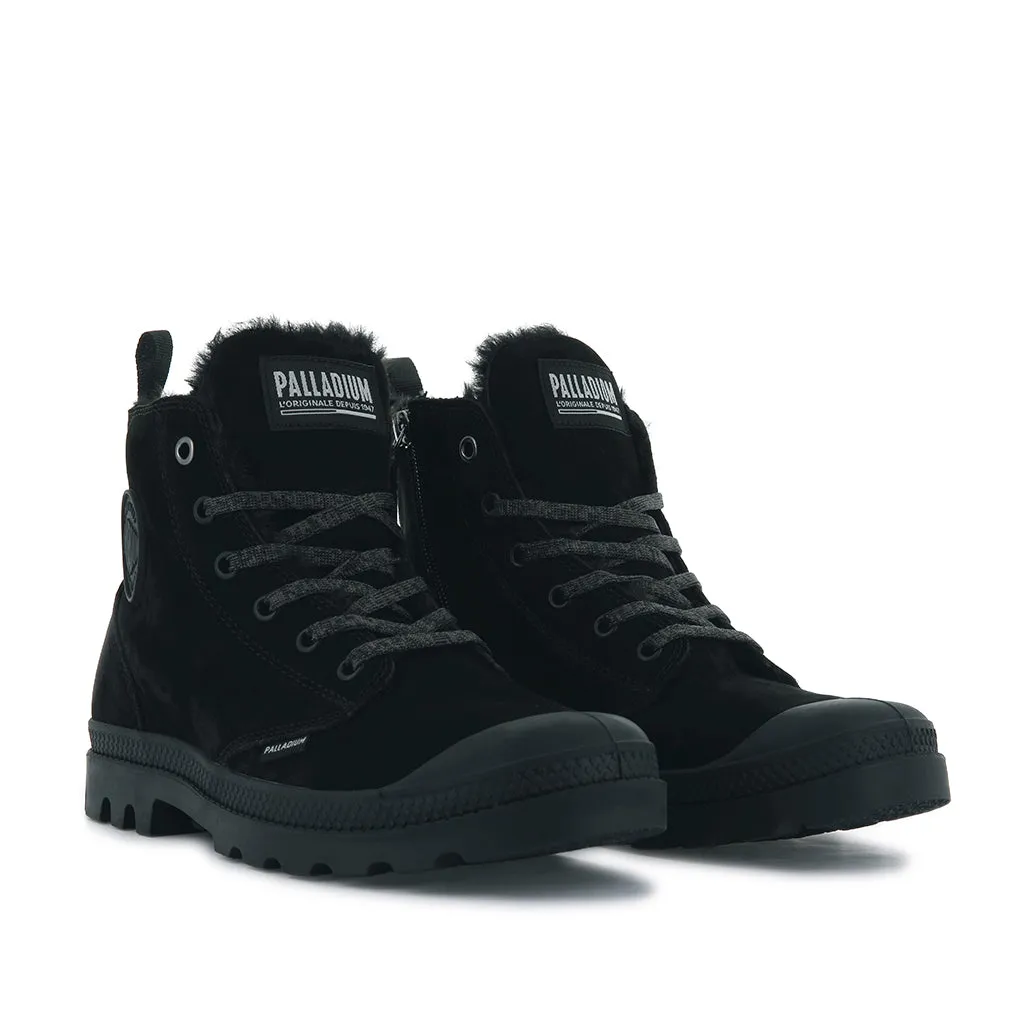 Palladium Women's Pampa Hi Zip WL in Black/Black