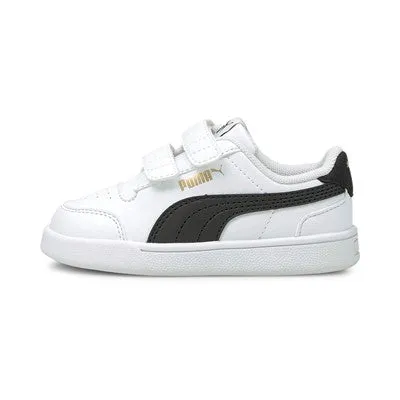 Puma scarpa sneakers da bambino con strappo Shuffle V 375690 02 bianco nero oro