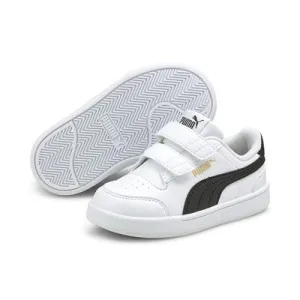 Puma scarpa sneakers da bambino con strappo Shuffle V 375690 02 bianco nero oro