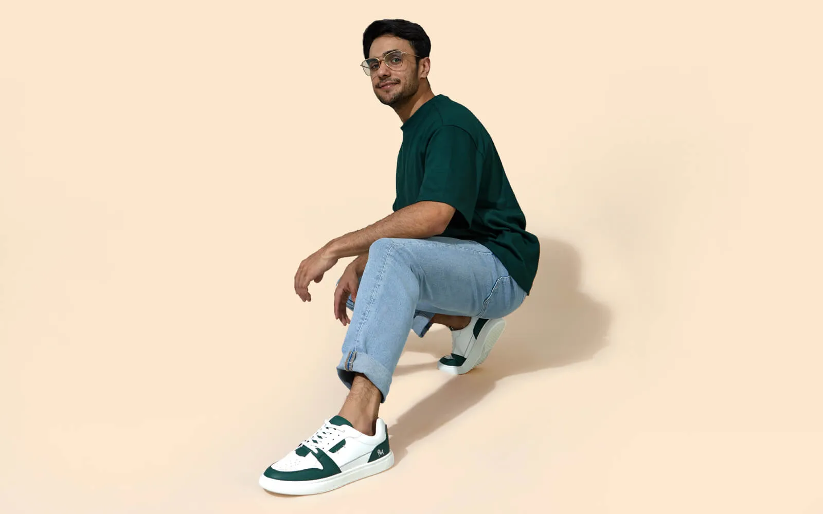 Retro Slick Sneakers : Green and White