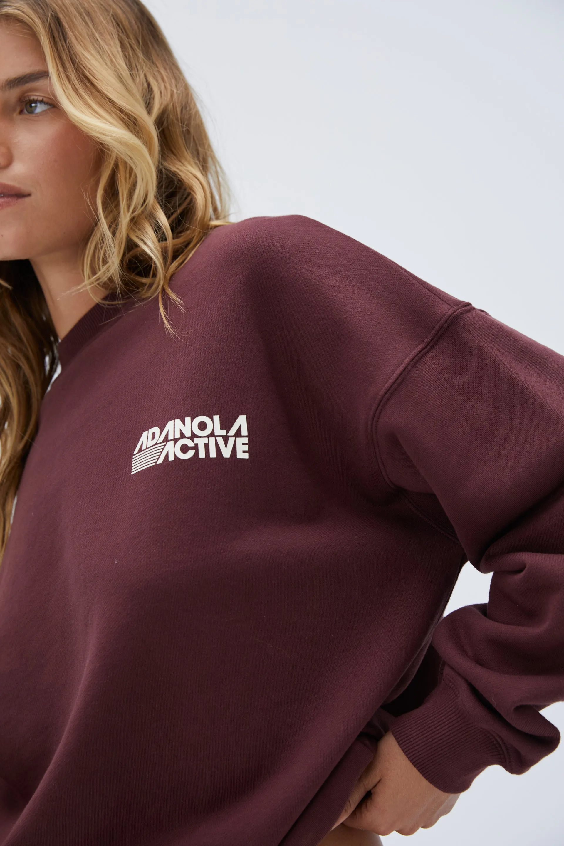 Retro Sport Oversized Sweatshirt - Burgundy