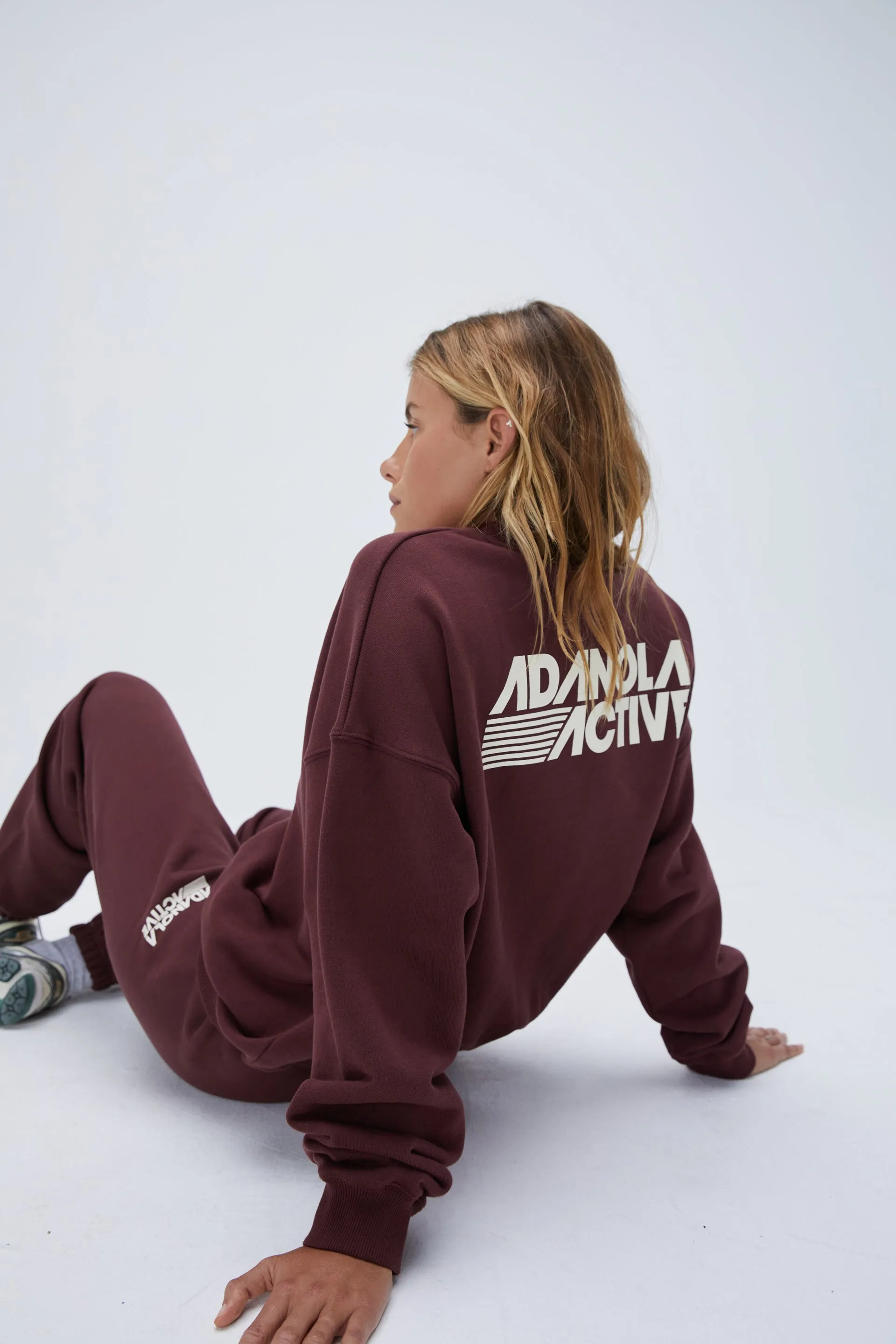 Retro Sport Oversized Sweatshirt - Burgundy