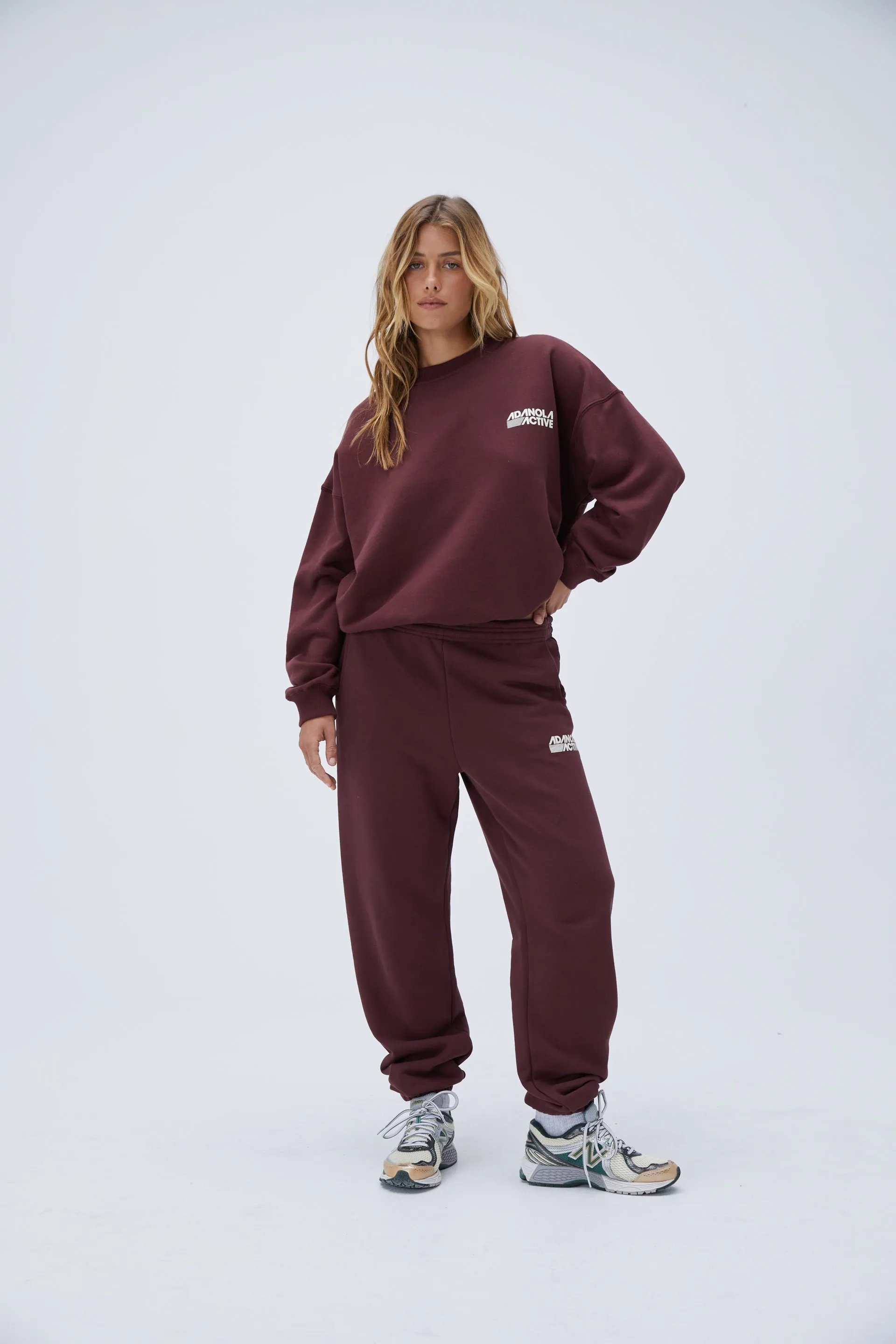 Retro Sport Oversized Sweatshirt - Burgundy