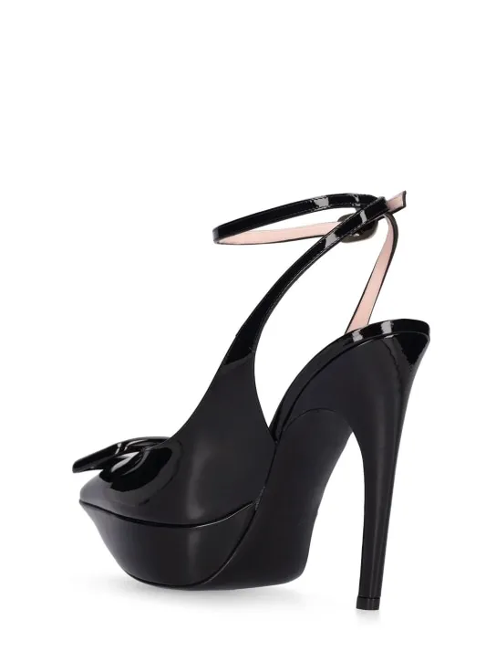 Roger Vivier   125mm Choc patent leather slingbacks 