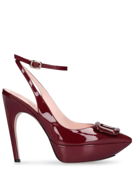 Roger Vivier   125mm Choc patent leather slingbacks 