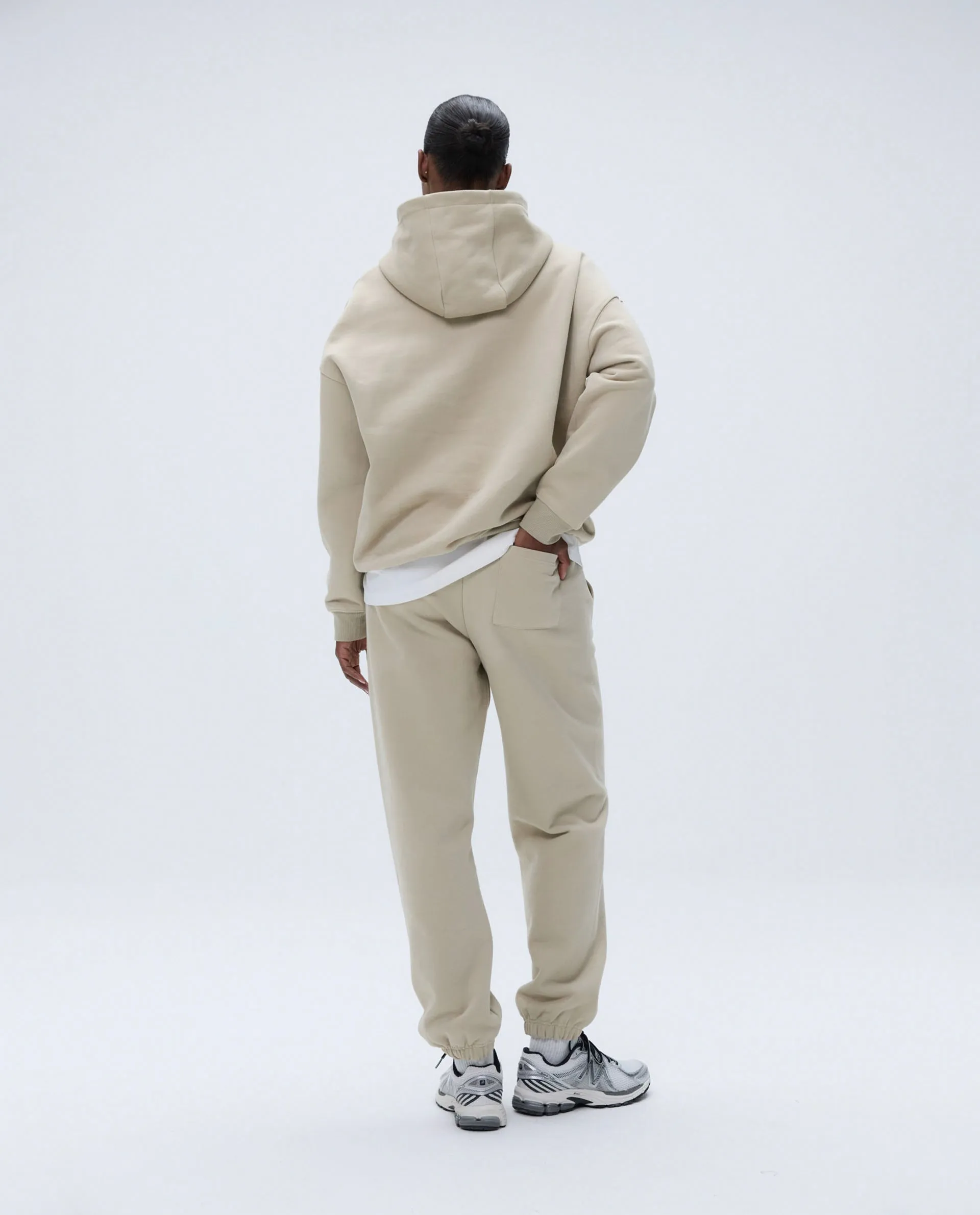 Script Oversized Hoodie - Sand/Vintage Red