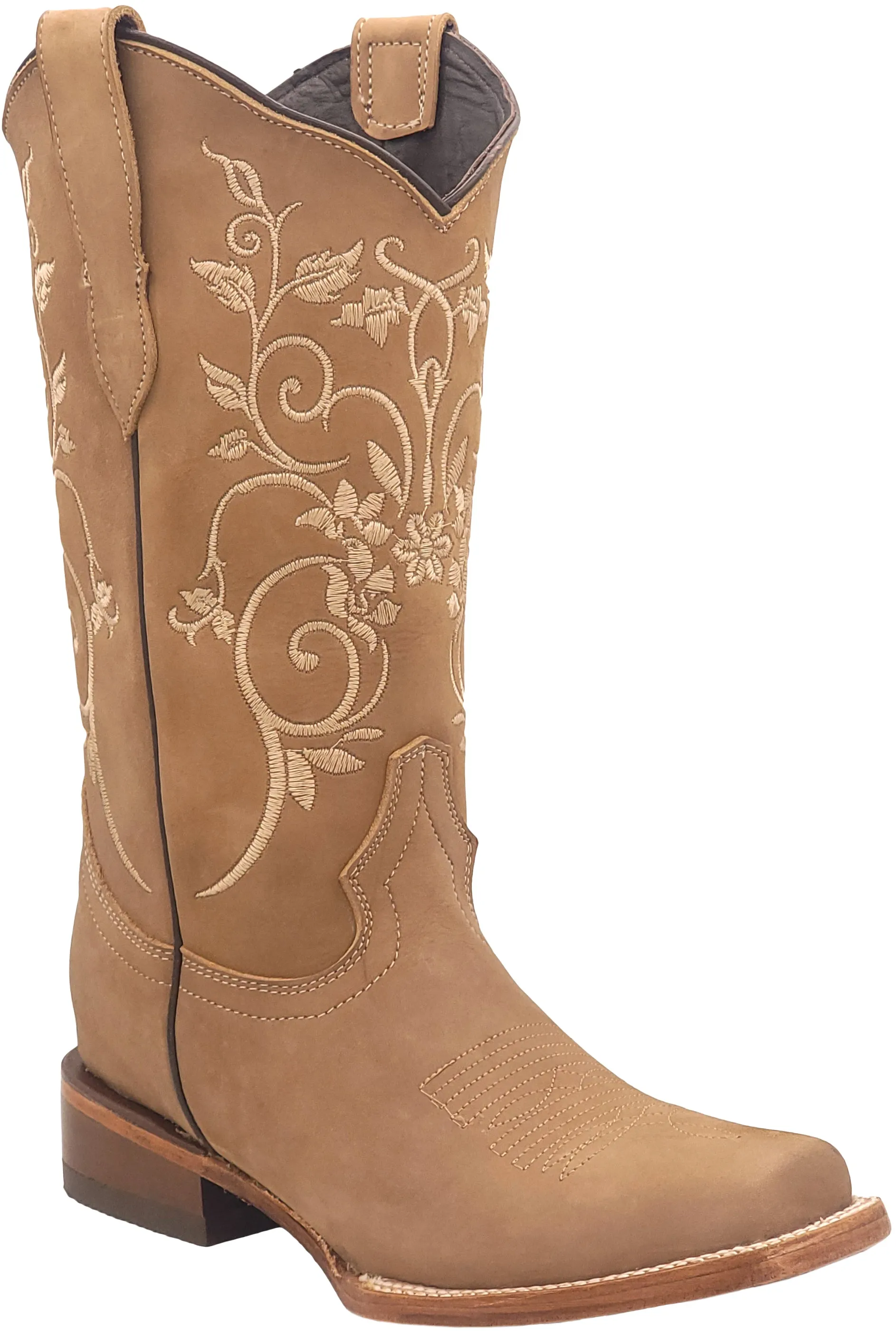 Silverton Jennifer All Leather Square Toe Boots (Beige)