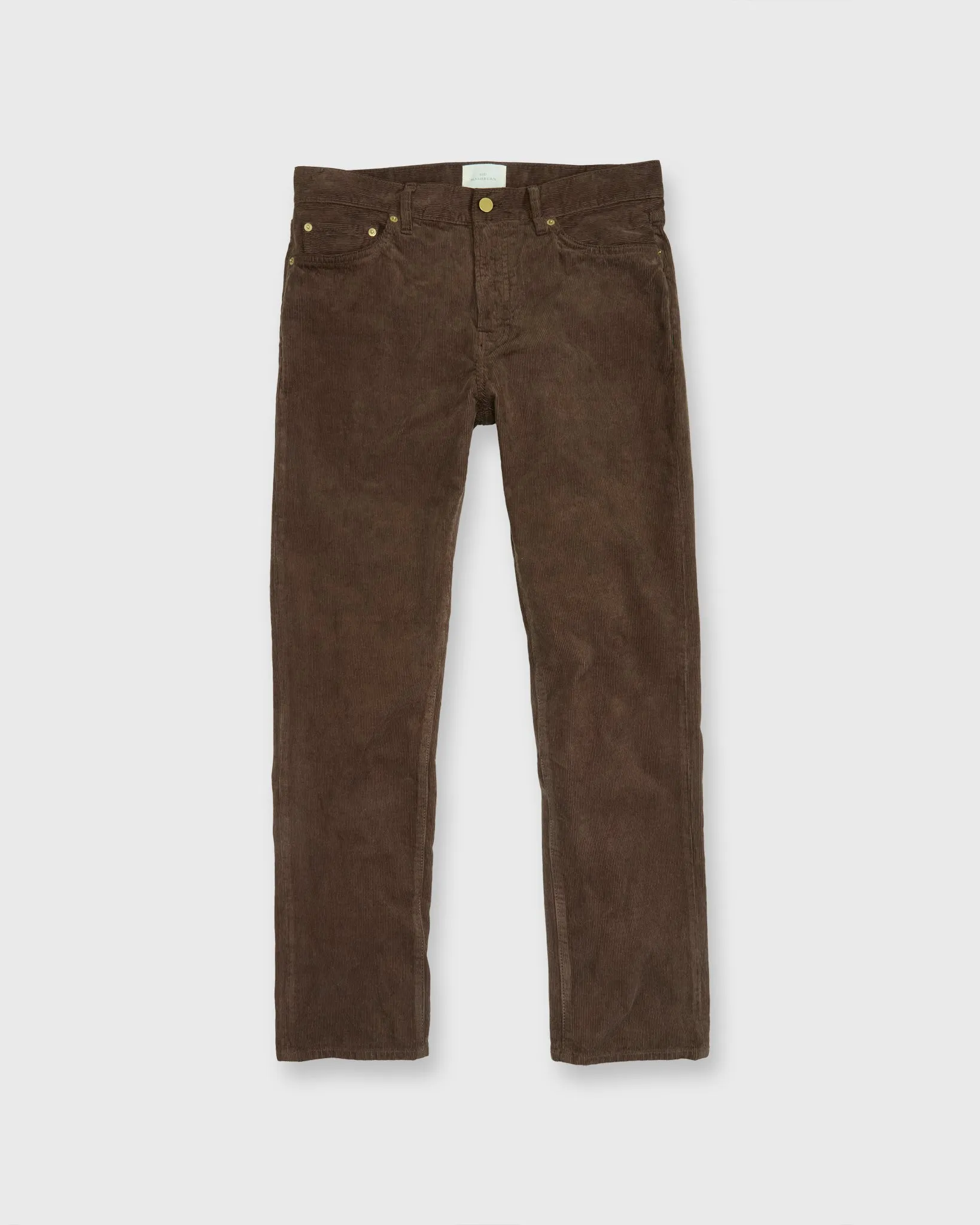 Slim Straight 5-Pocket Pant in Chocolate Garment-Dyed Corduroy