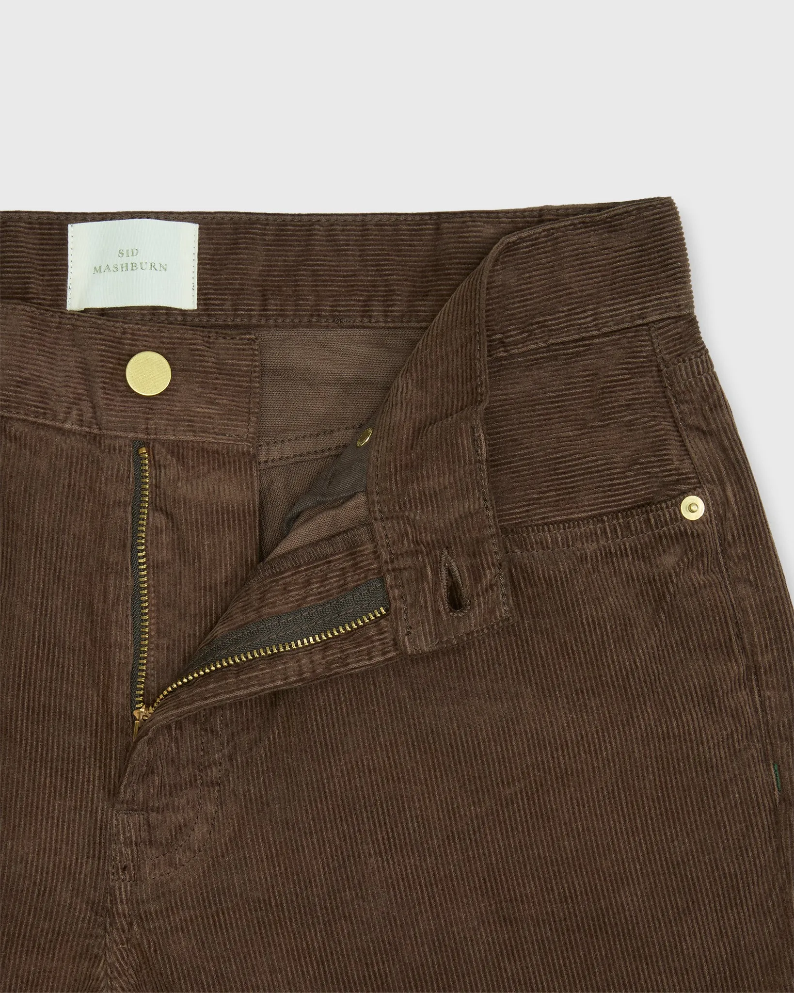 Slim Straight 5-Pocket Pant in Chocolate Garment-Dyed Corduroy