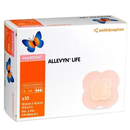 Smith & Nephew 66801068 Allevyn Life Silicone Gel Adhesive Composite Hydrocellular Foam Dressing 12.9cm x 12.9cm