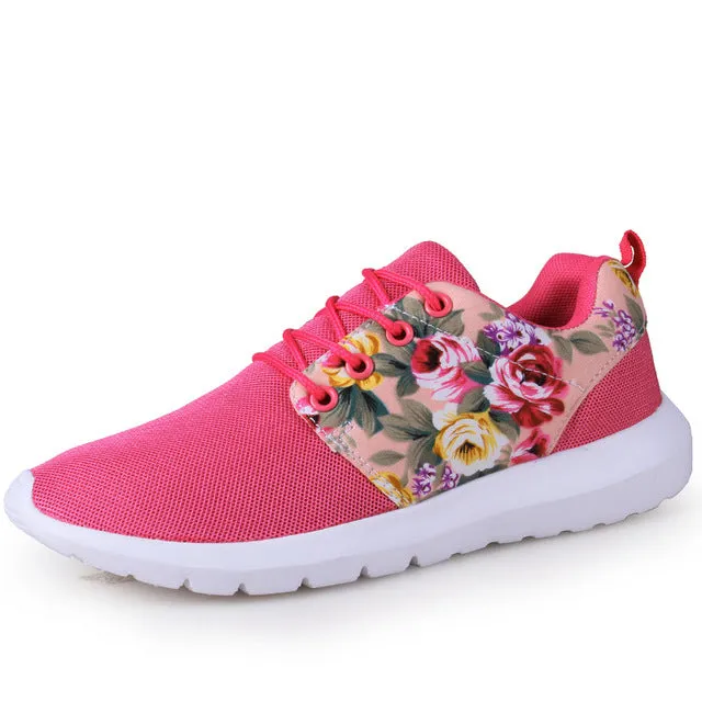 Sneakers Women Trainers Breathable Print Flower 90 Casual Shoes Woman Summer Mesh Low Top Shoes