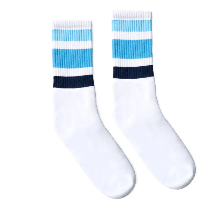 SOCCO Ocean Blue Shades | White Mid Socks