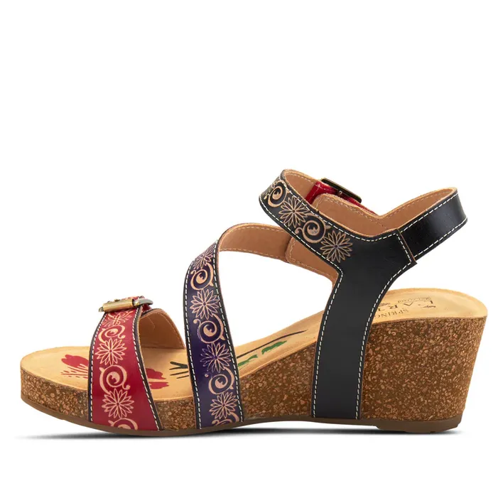 Spring Step Women's L'Artiste Tanja Ankle Strap Sandal - Red Multi