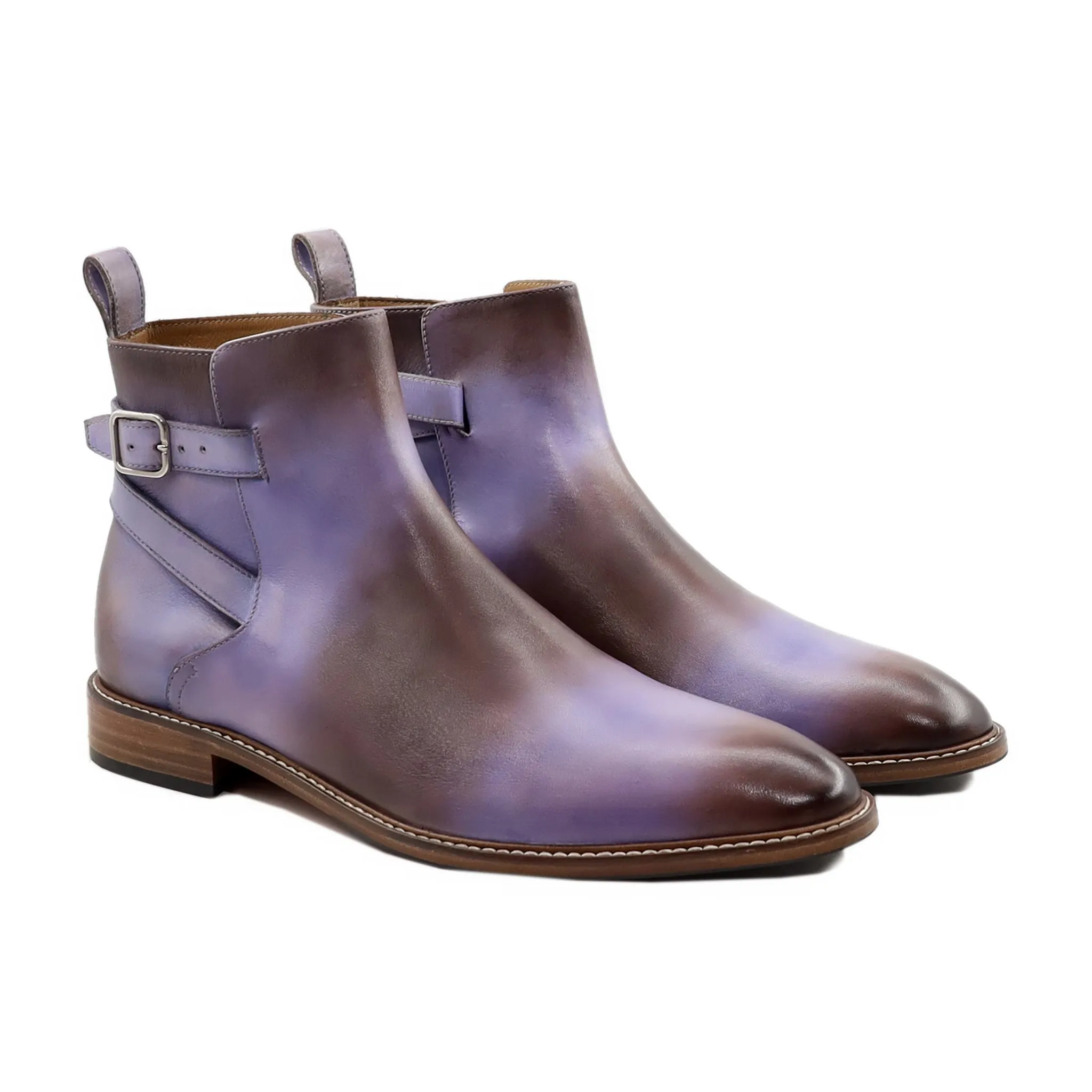 Sprink - Men's Burnish Purple Calf Leather Jodhpur Boot