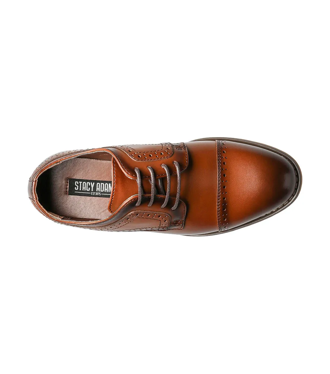 Stacy Adams Boy's Dickinson Cap Toe Oxford - Cognac