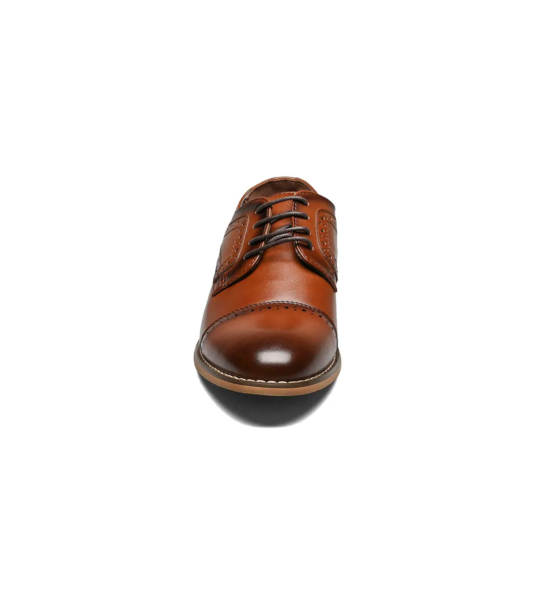 Stacy Adams Boy's Dickinson Cap Toe Oxford - Cognac