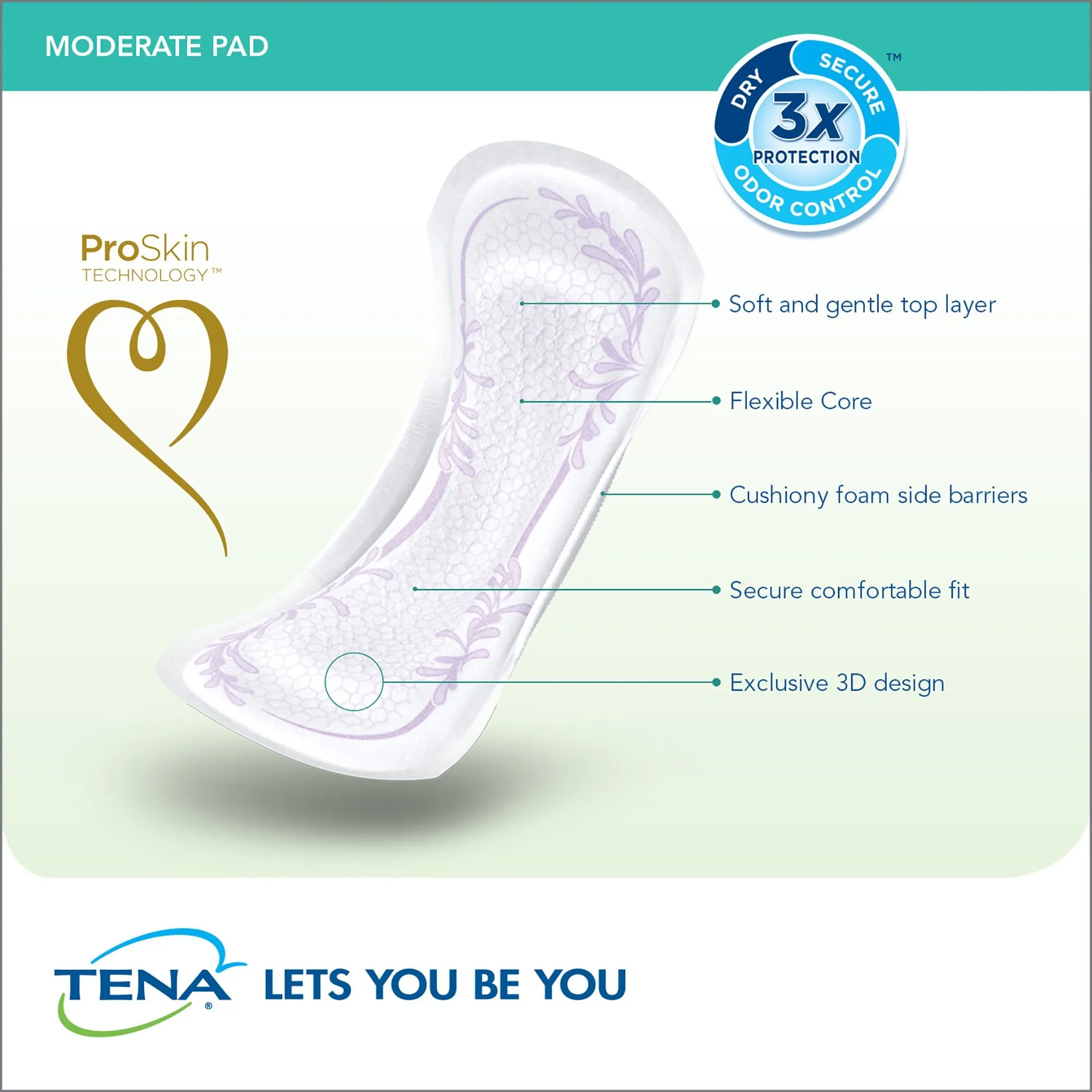 Tena® Intimates™ Moderate Long Bladder Control Pad, 12-Inch Length