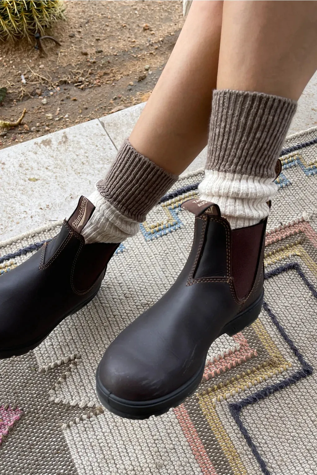 The Colour Block Cottage Socks - Various Colours