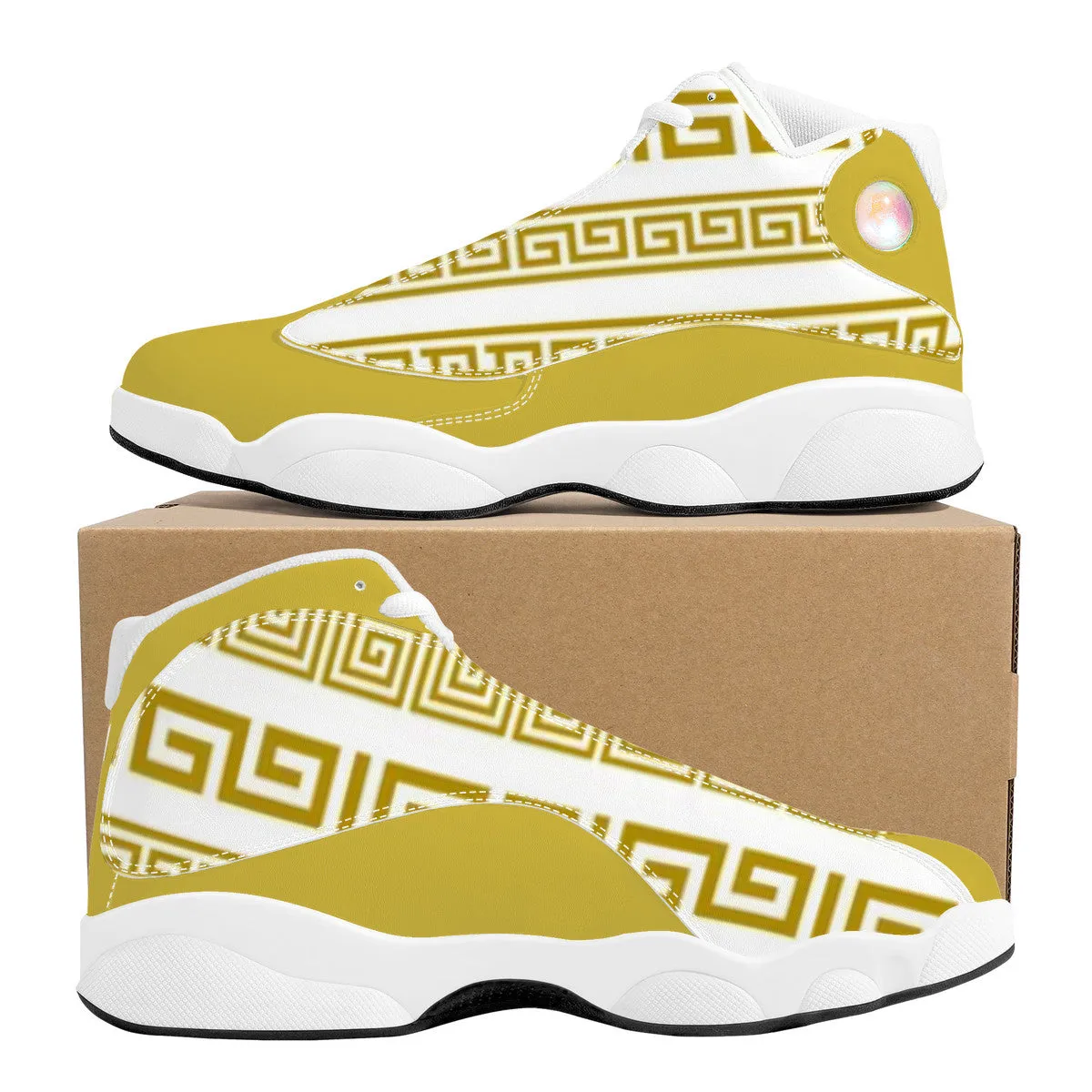 TM Luxury Greca Stencil White Sneakers (J-Edition)