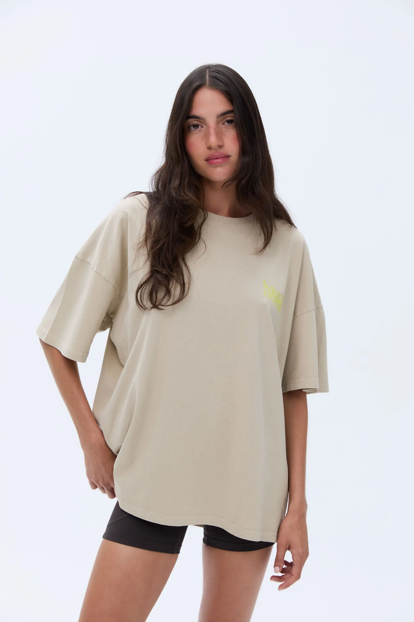 Trail Washed Short Sleeve Drop Shoulder T-shirt - Sand