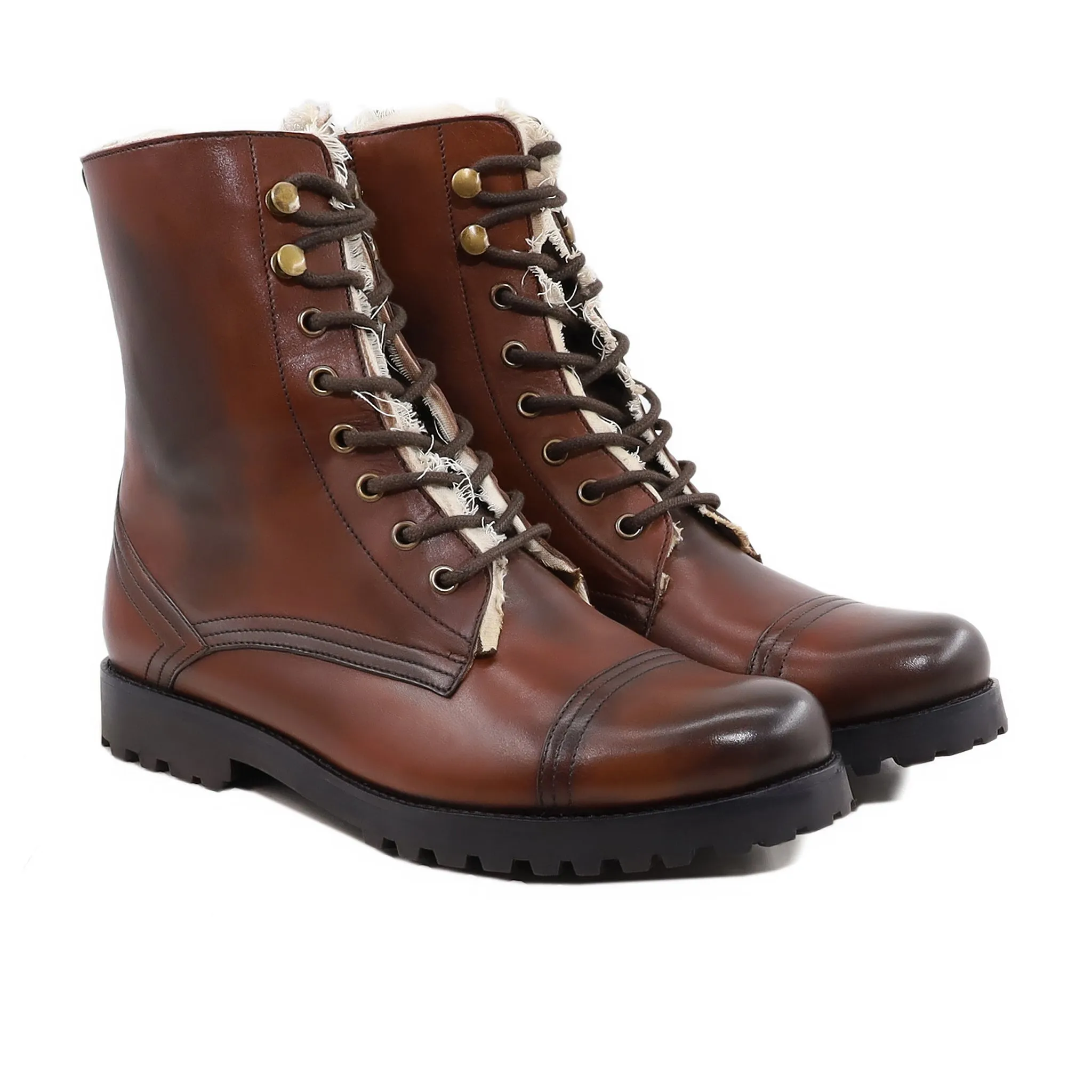 Tyrus - Men's Burnished Brown Calf Leather Boot