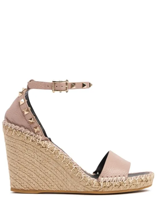 Valentino Garavani   105mm Rockstud leather wedges 