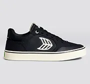 VALLELY PRO Black Suede and Cordura Ivory Logo Sneaker Men