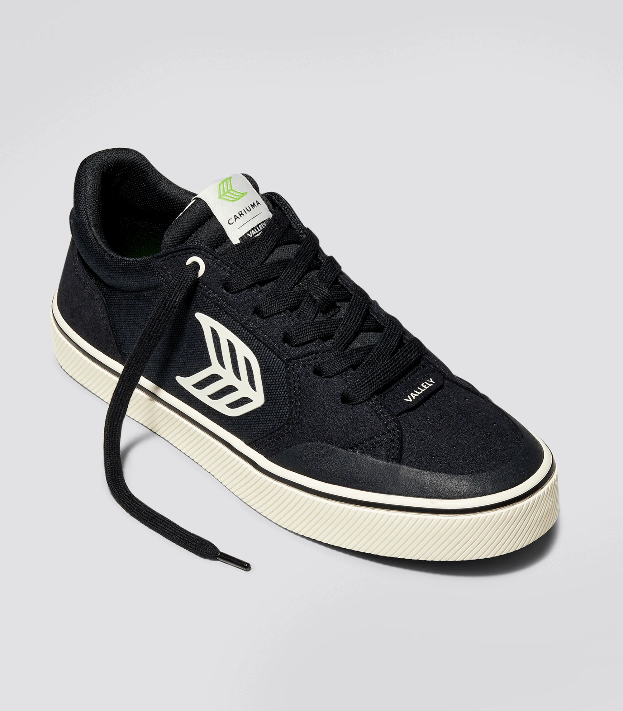 VALLELY PRO Black Suede and Cordura Ivory Logo Sneaker Men