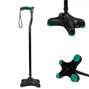 Walking Stick Quadra (Soft Top Handle / Moulded Base)