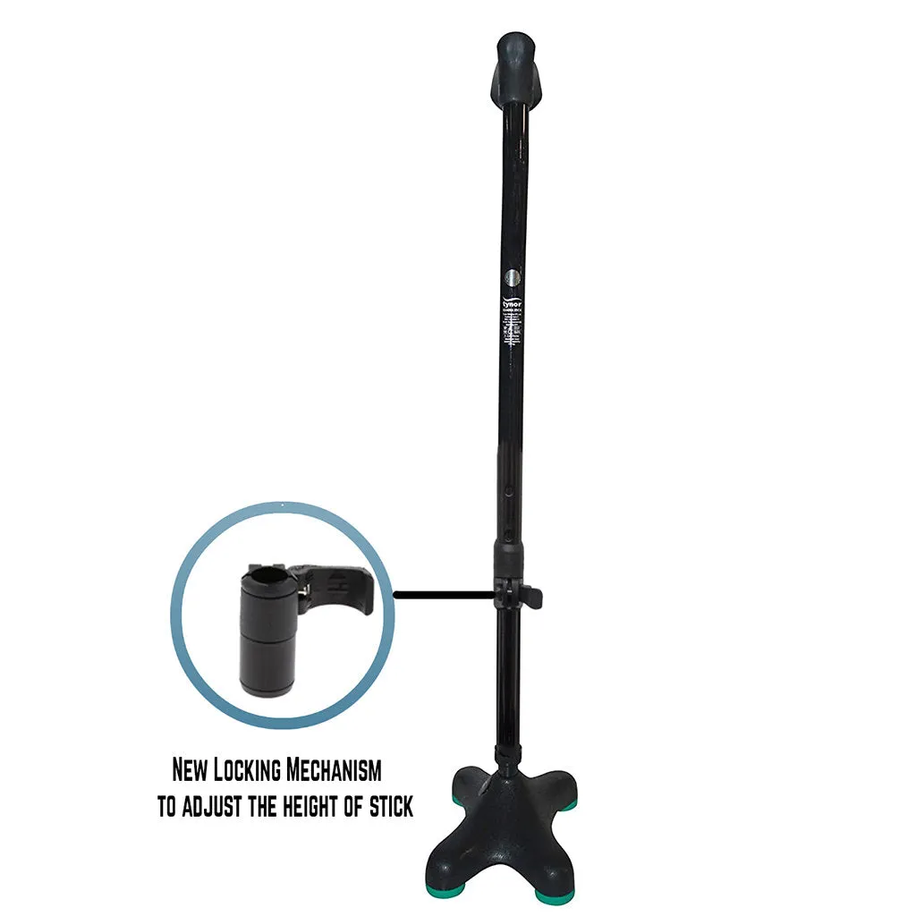 Walking Stick Quadra (Soft Top Handle / Moulded Base)