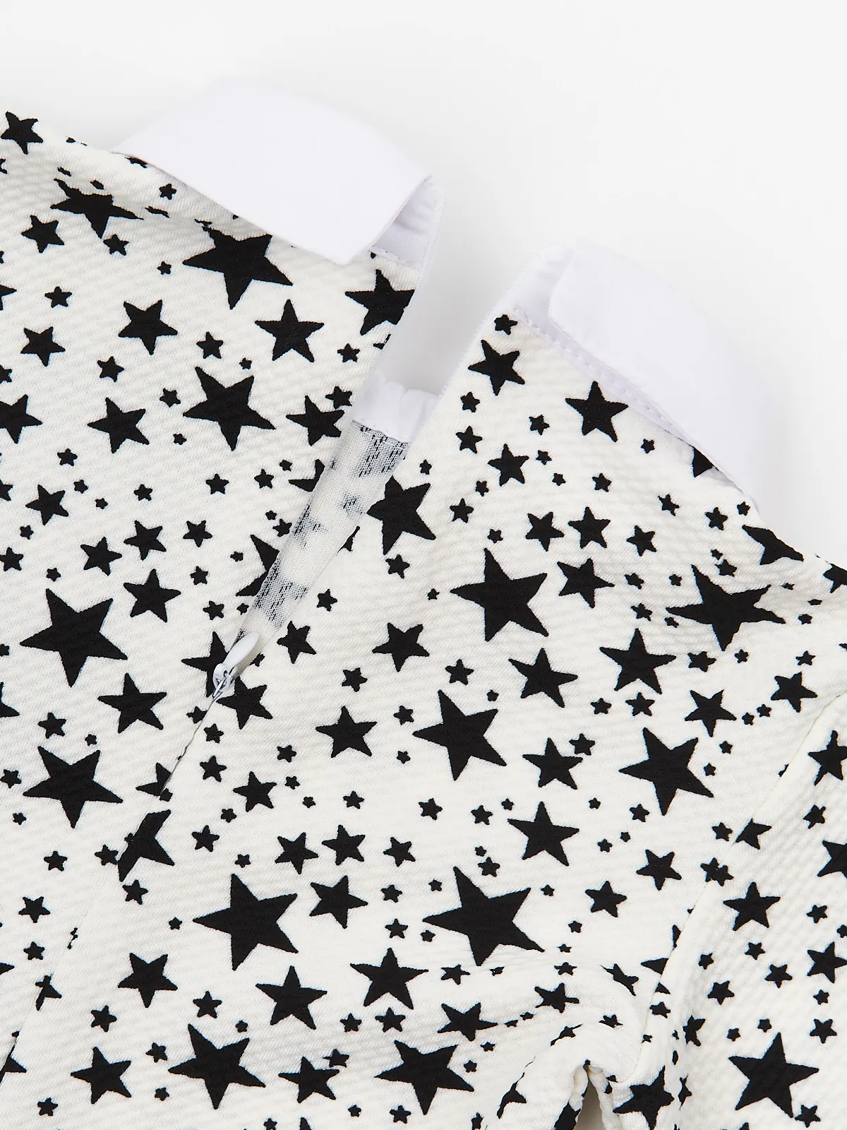 White Stellar Star Collared Dress by Kids Couture