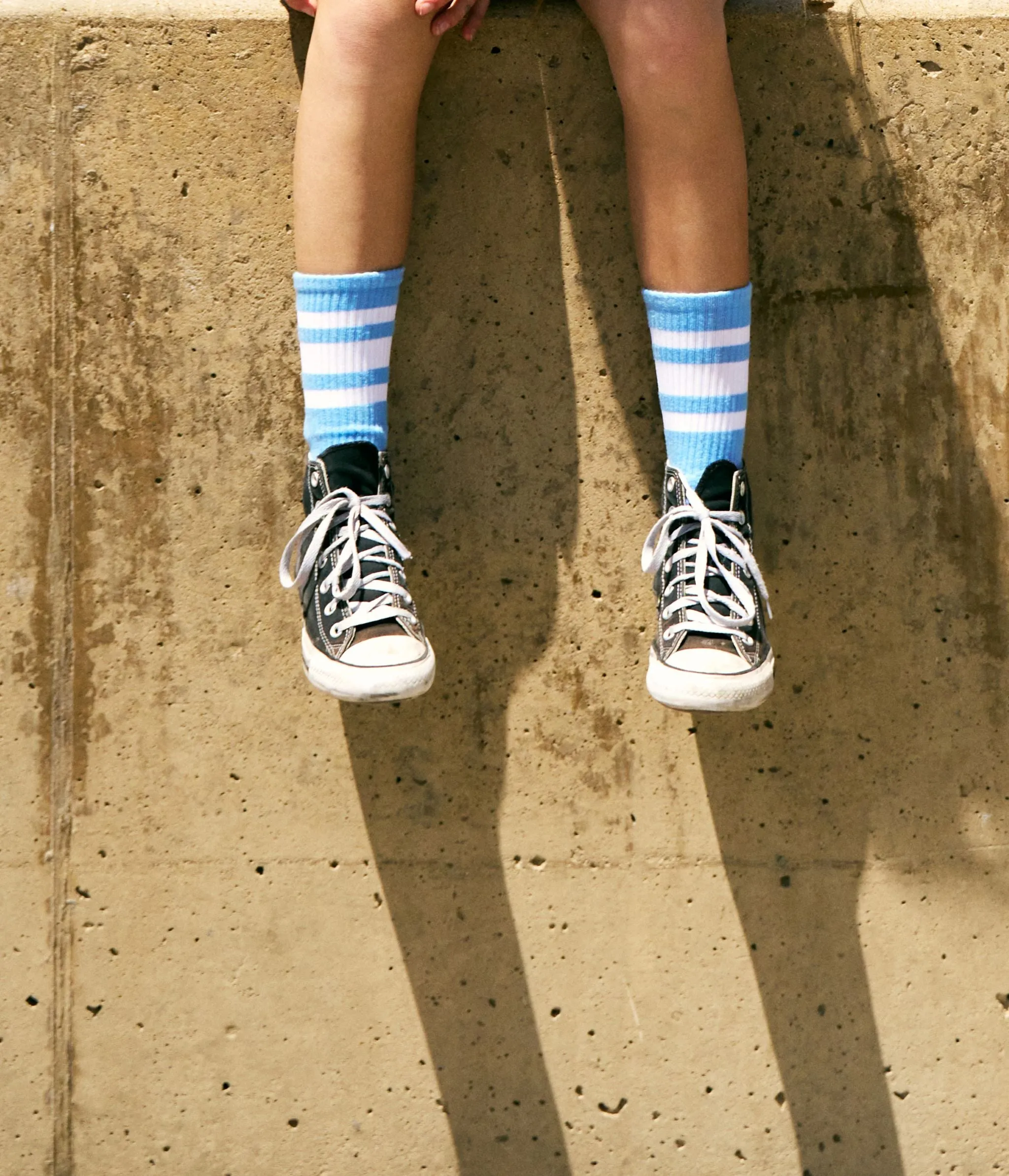 White Striped Socks | Carolina Blue