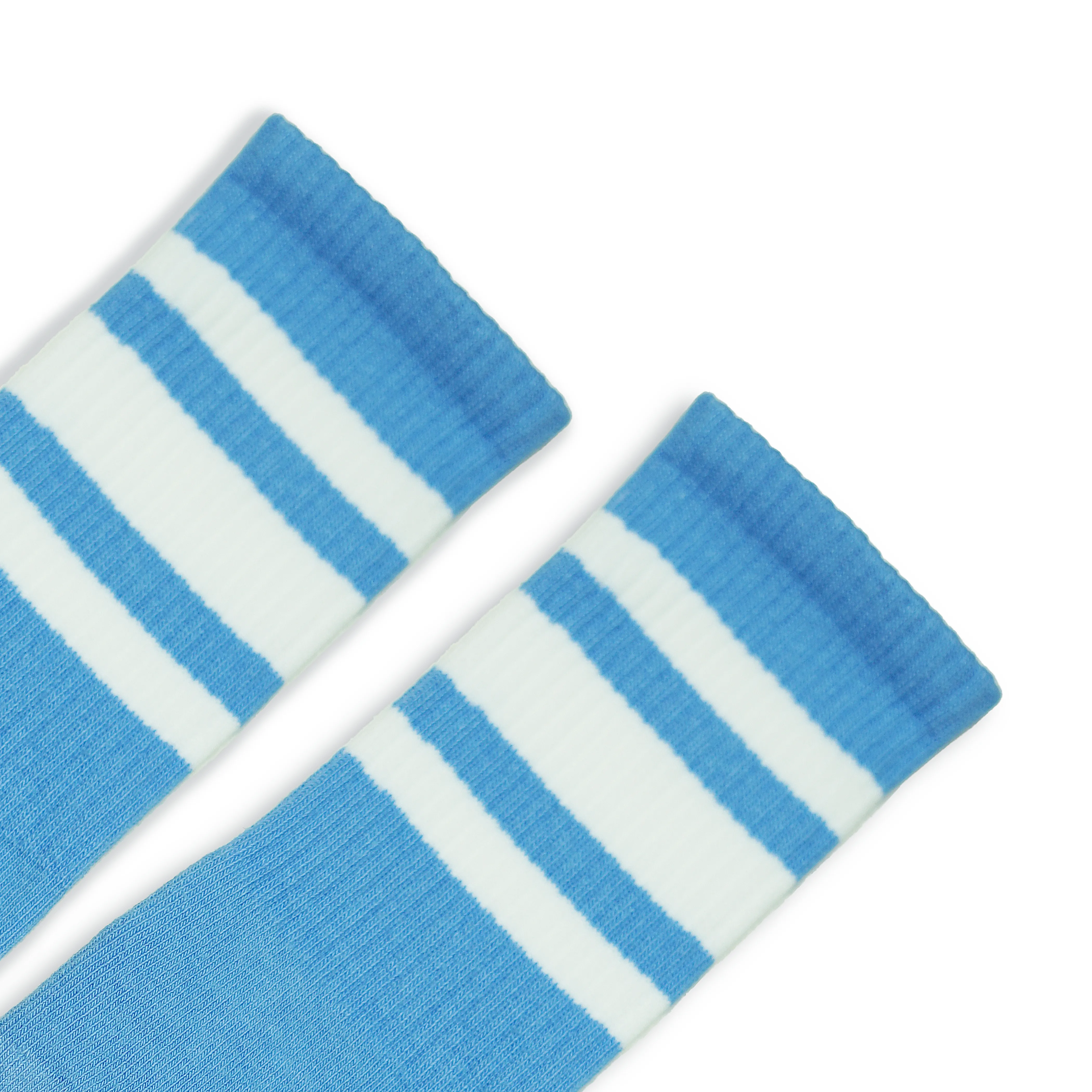 White Striped Socks | Carolina Blue