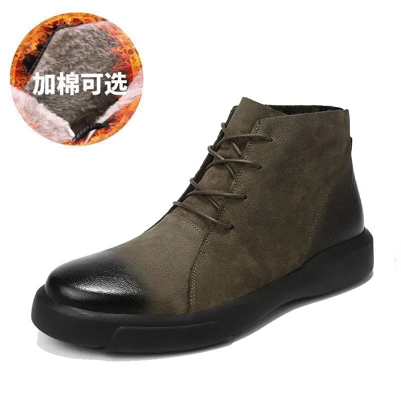 Winter Men Boots Plus Warm Men's Snow Boots Waterproof Men Footwear Leather Men Shoes Outdoor Sneakers Rubber Man Ankle Boots