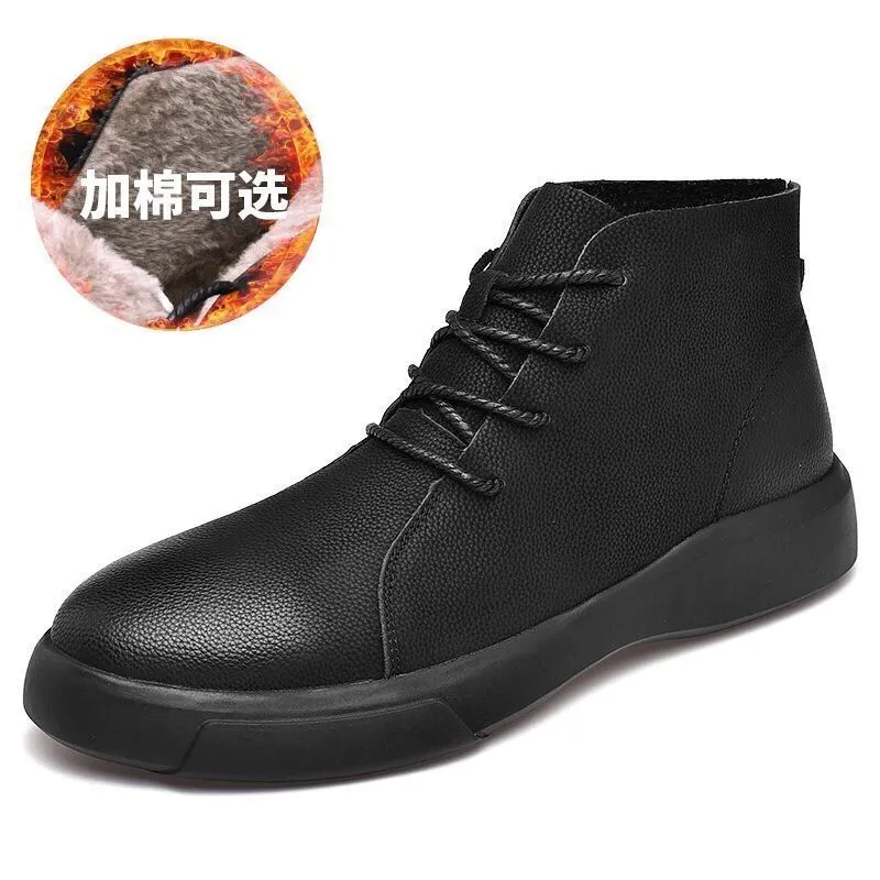 Winter Men Boots Plus Warm Men's Snow Boots Waterproof Men Footwear Leather Men Shoes Outdoor Sneakers Rubber Man Ankle Boots