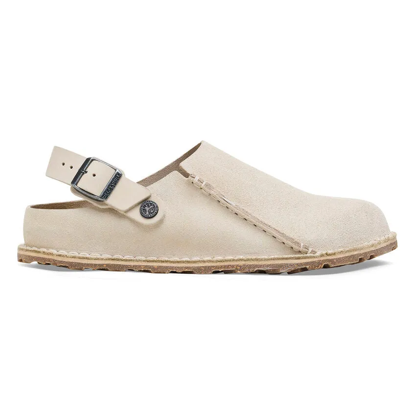 Women's Birkenstock Lutry Premium Suede Narrow 1026346B Color: Eggshell