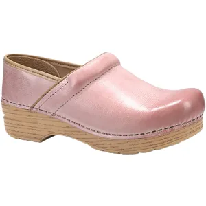 Women's Dansko Professional Clog Pink Milled Burnished Leather