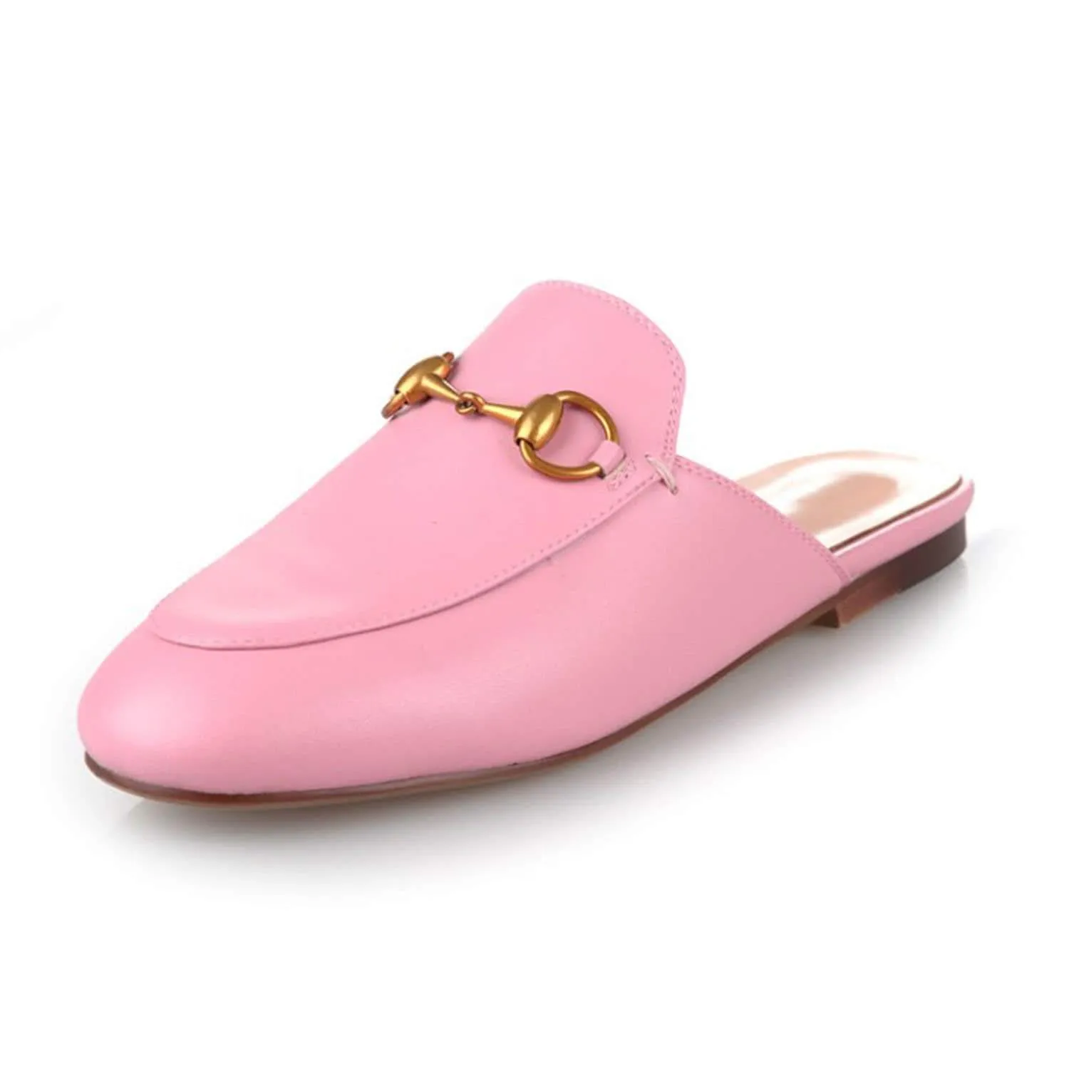 Womens Oxford Slide Slip On Flat Mules Shoes