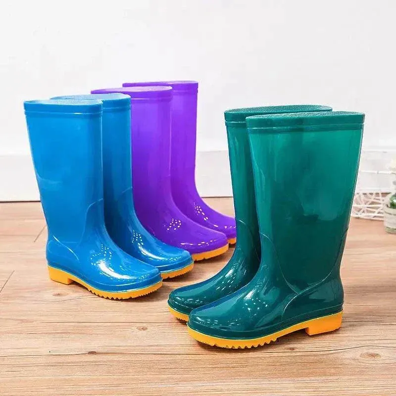 Womens Rain Boots - High Sock, Waterproof, Non-slip, Cotton Lining