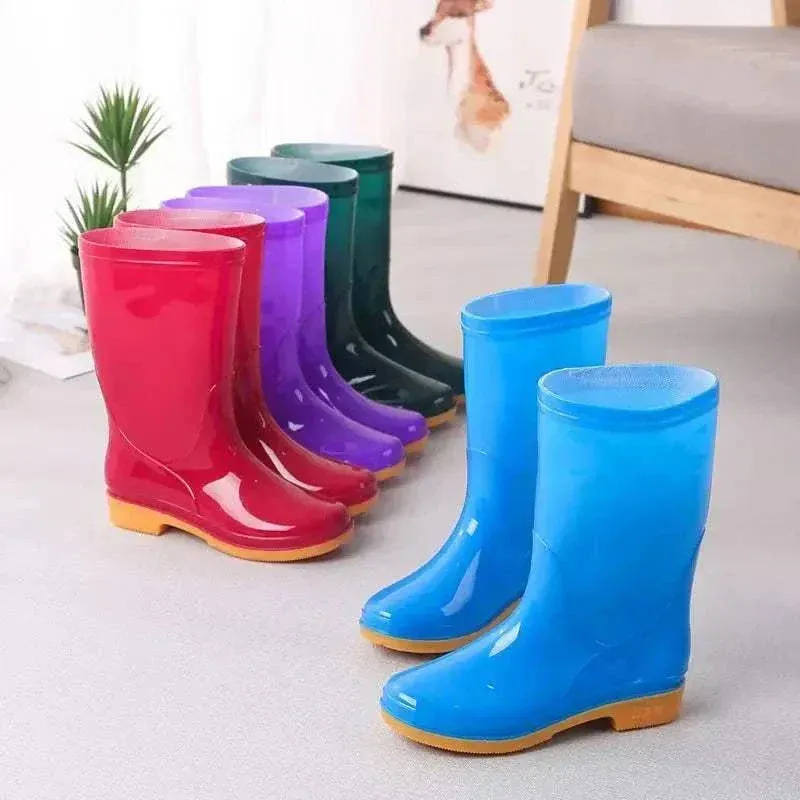 Womens Rain Boots - High Sock, Waterproof, Non-slip, Cotton Lining