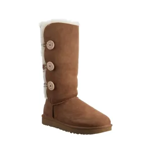 Women's Shoes UGG BAILEY BUTTON TRIPLET Suede & Sheepskin Boots 1016227 CHESTNUT