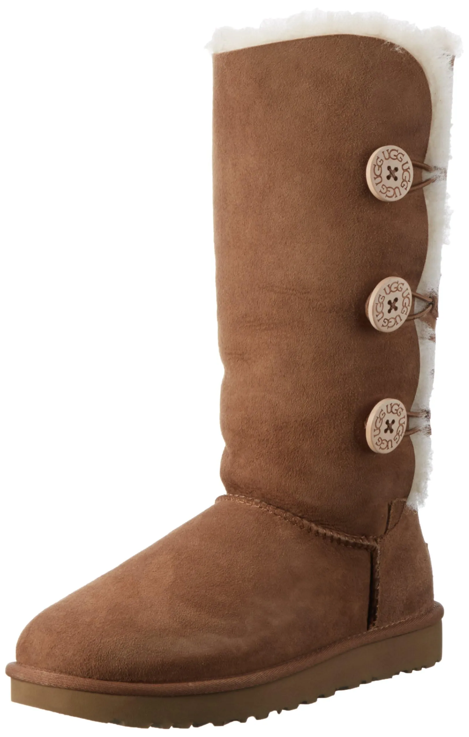 Women's Shoes UGG BAILEY BUTTON TRIPLET Suede & Sheepskin Boots 1016227 CHESTNUT